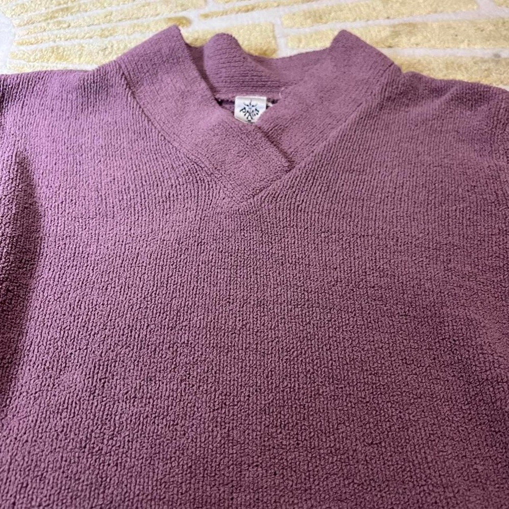 prAna Womens M Purple V-Neck Sweater Long Sleeve Knit Pullover Casual Outdoor - Picture 3 of 8